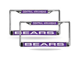 Rico Industries - University of Central Arkansas Bears Chrome Metal Laser Cut License Plate Frame - Set of 2 Frames - Multi