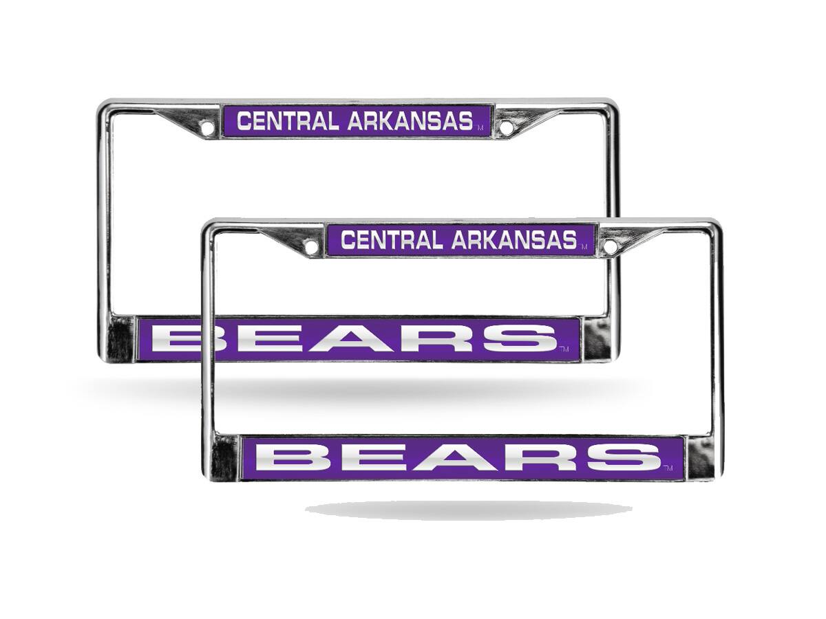 University of Central Arkansas Bears Chrome Metal Laser Cut License Plate Frame - Set of 2 Frames