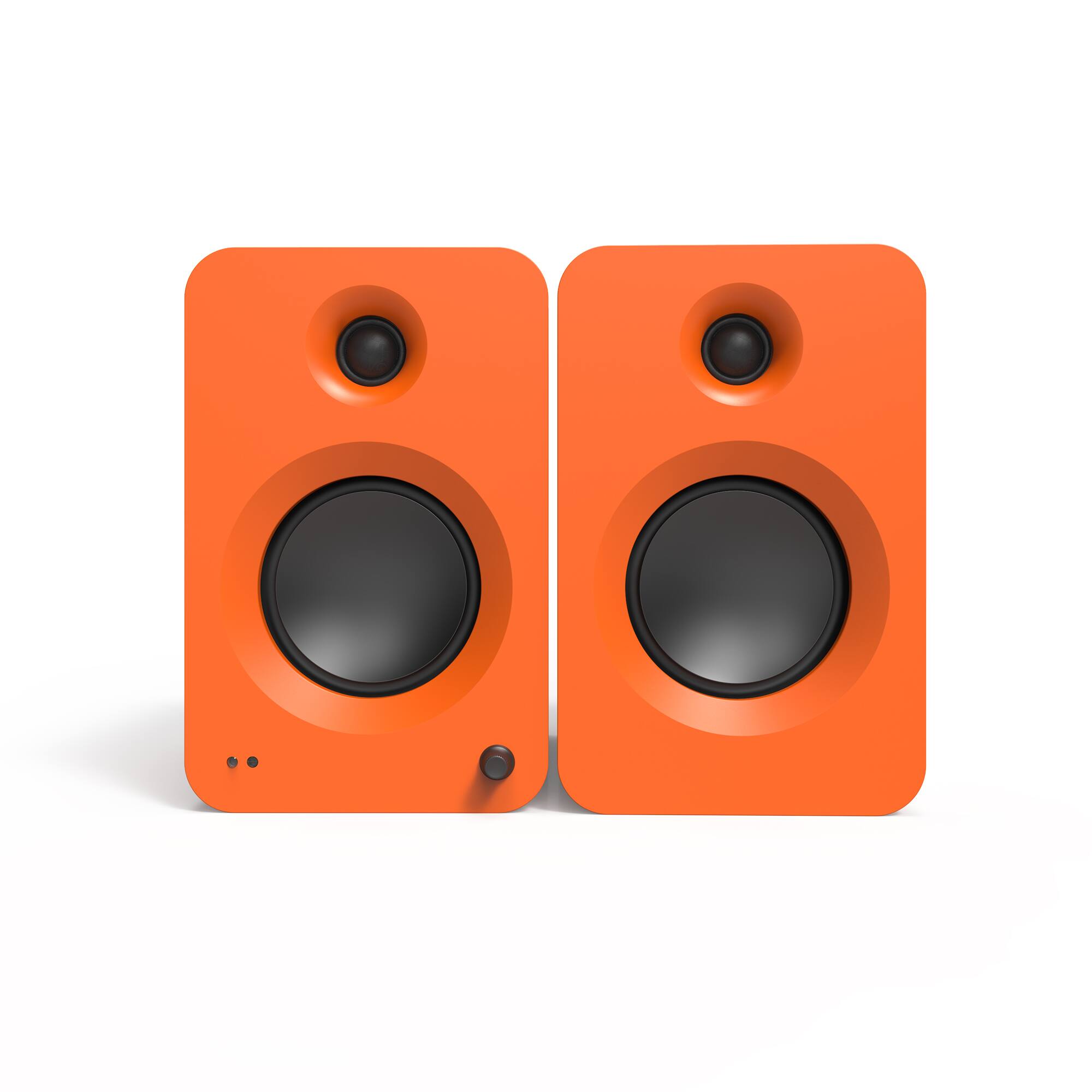 Angle. Kanto - Kanto REN Powered Bluetooth Bookshelf Speakers - Pair (Matte Orange) - Orange.