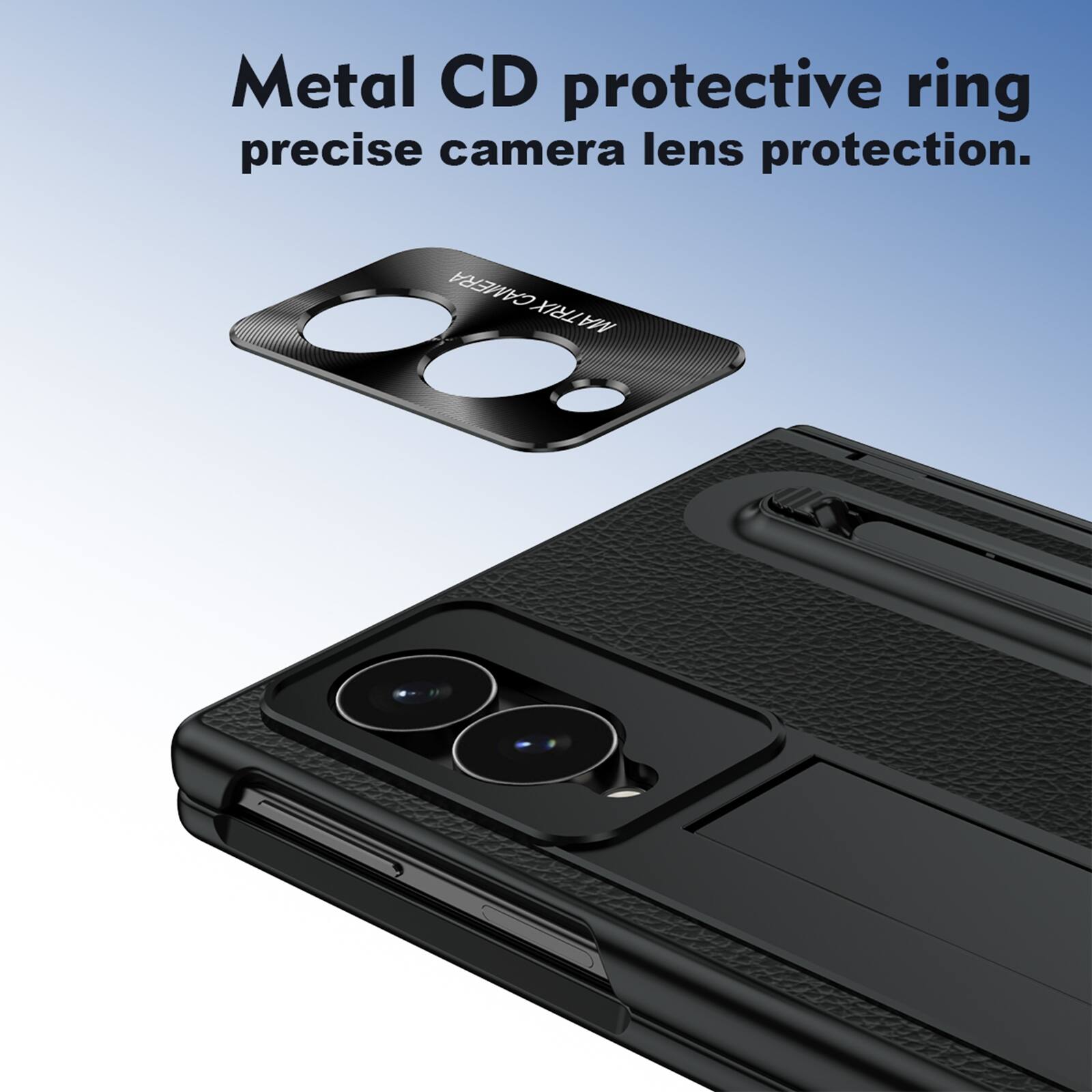 Metal CD protective ring precise camera lens protection.