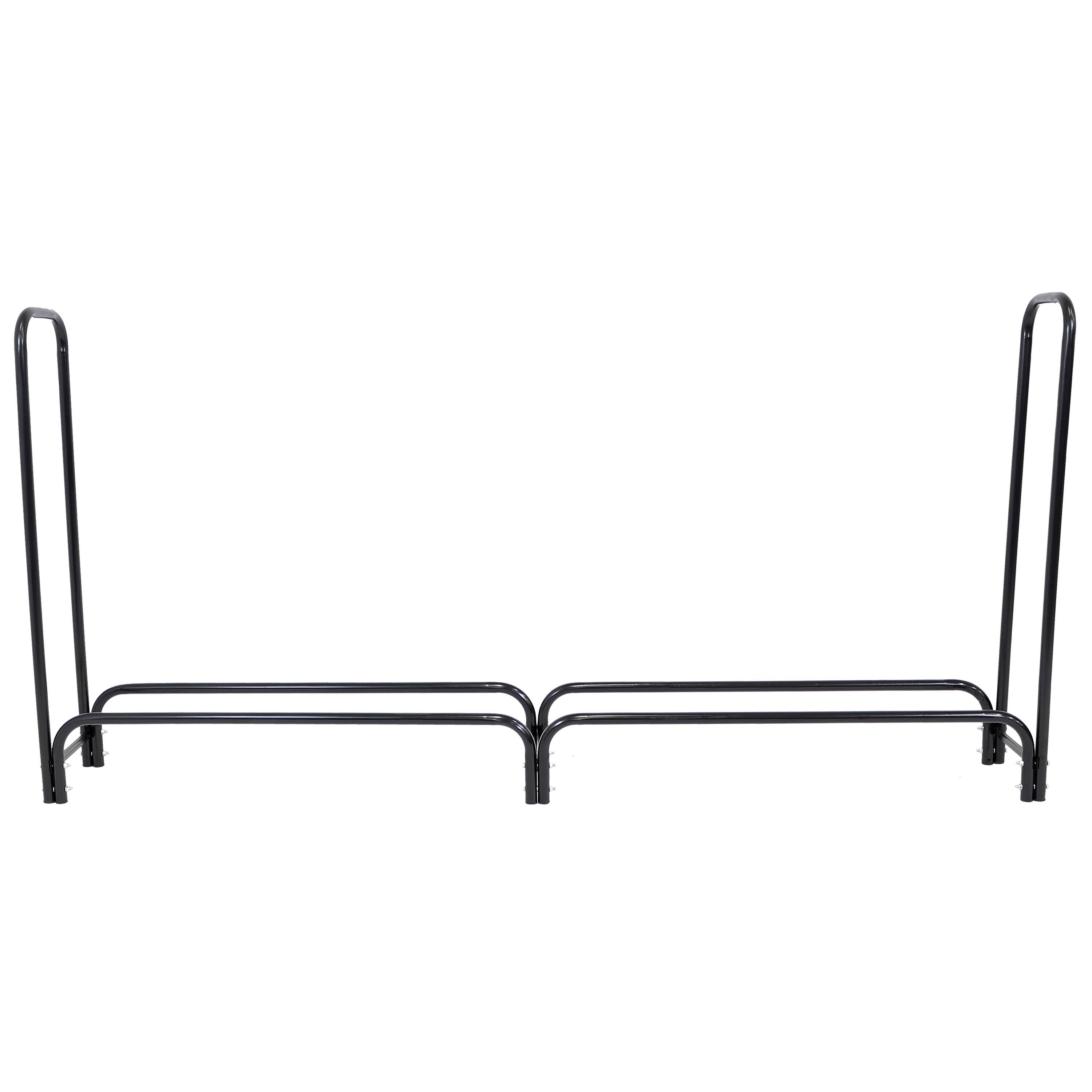 Alt View 9. Sunnydaze - 8 ft Steel Indoor and Outdoor Firewood Log Rack - Black.