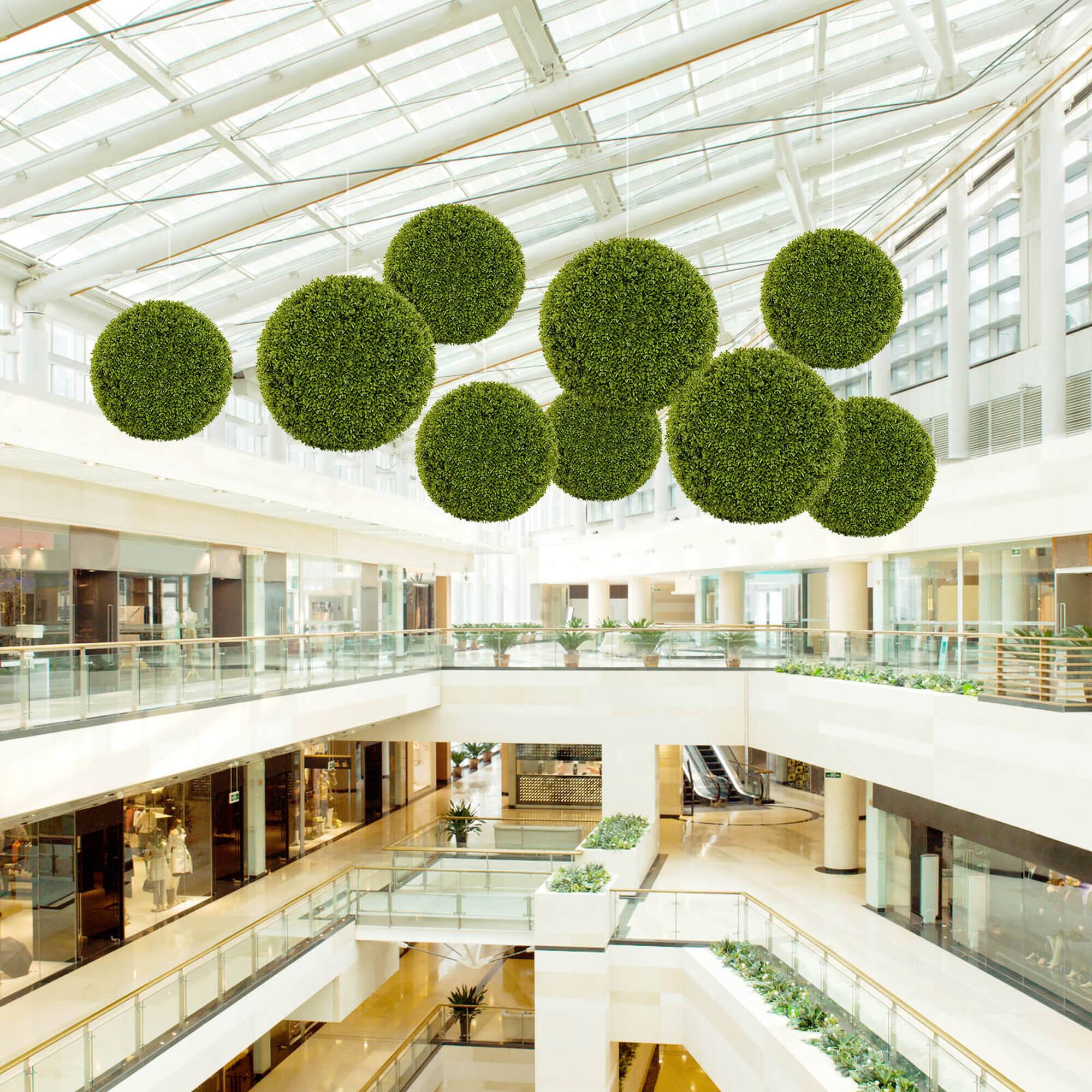 Alt View 4. Costway - Costway 20" Faux Boxwood Balls with Sun-Protective PE Material Mimic Fluffy Leaves - Green.