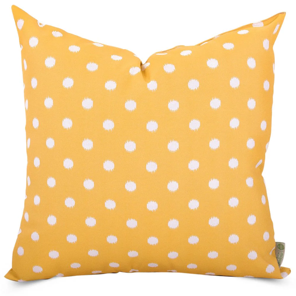 Front. Majestic Home - Pillow 24x24 Ikat Dot Citrus - Yellow.