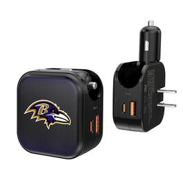 Keyscaper - Baltimore Ravens 2-in-1 USB A/C Charger - Black