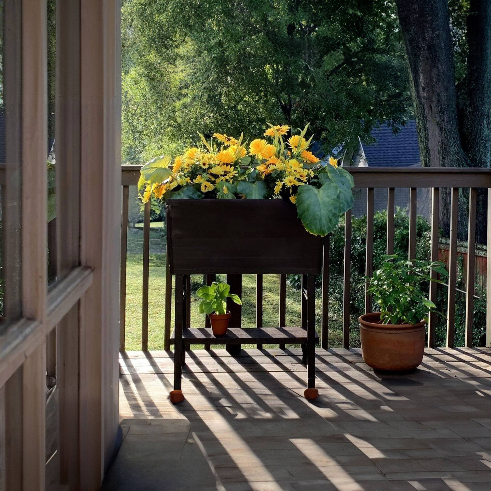 Alt View 5. Polymer Outdoor Products - Polymer Outdoor Products 14.5" L x 32.25" W x 31.12" H Raised Garden Bed, Brown - Brown.