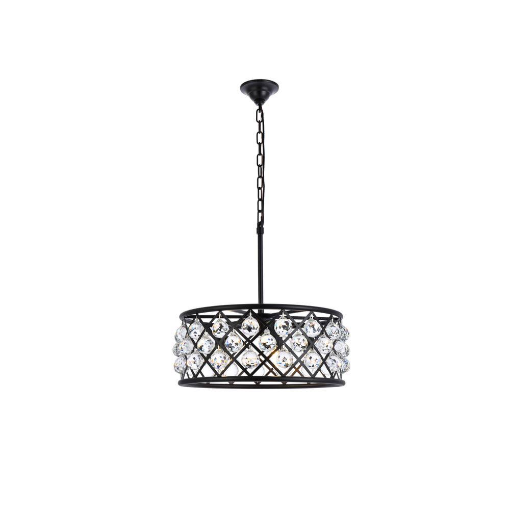 Angle. Urban Classic - Madison 5 light Matte Black Chandelier Clear Royal Cut Crystal - Matte Black.