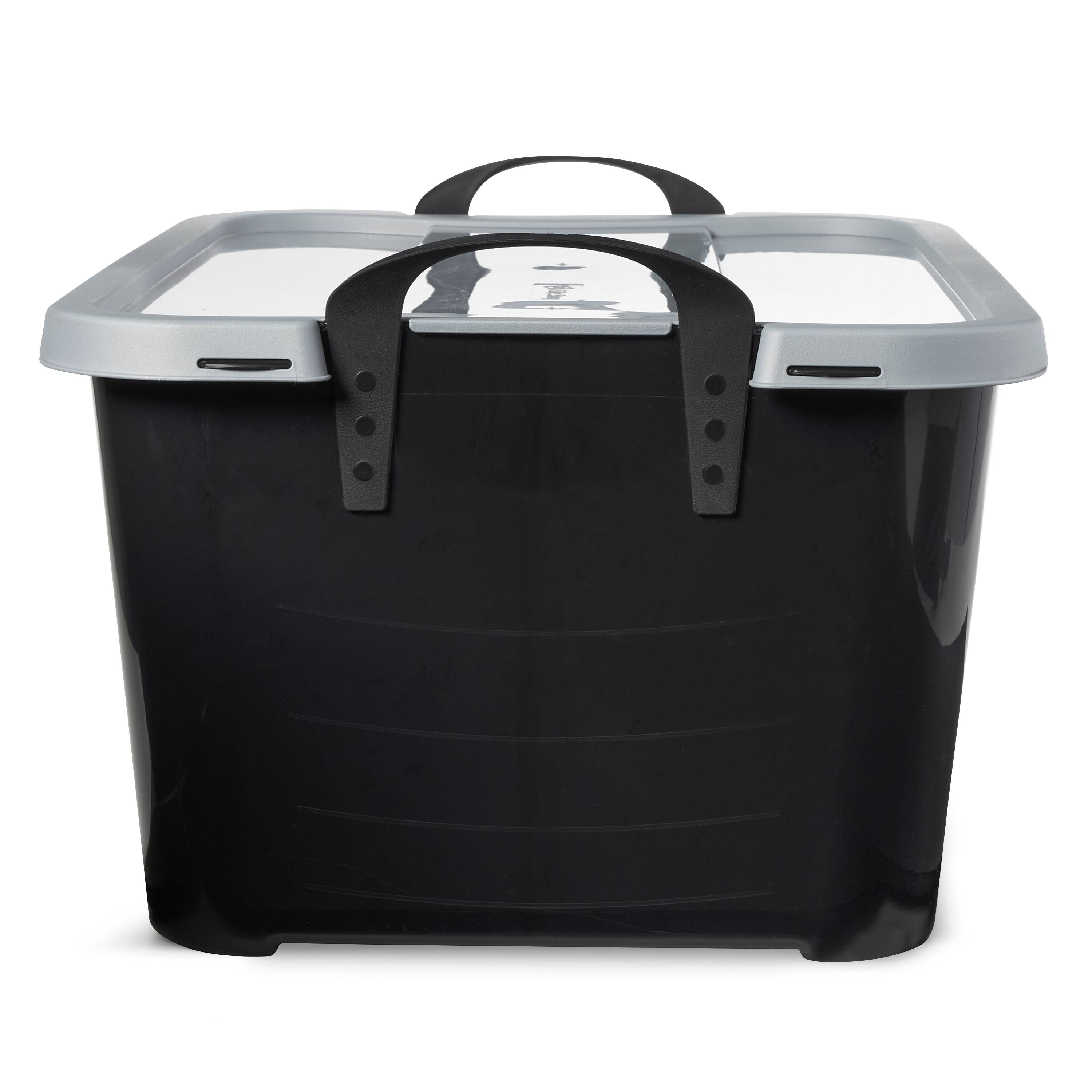 Alt View 4. Life Story - Life Story 55 Quart Stackable Storage Bin, Heavy Duty Lidded Container, 24 Pack - Black/Gray.