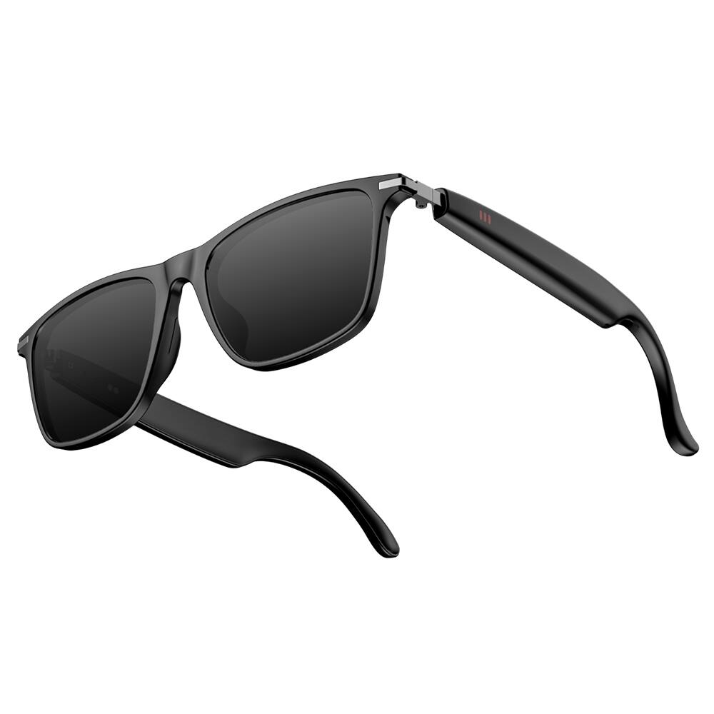 Back. LOKMAT - M01 Bluetooth Smart Audio Glasses-Interchangeable Lenses-6H Music Playback-Open-Ear Audio-IP68 Waterproof-Touch Control - Black.