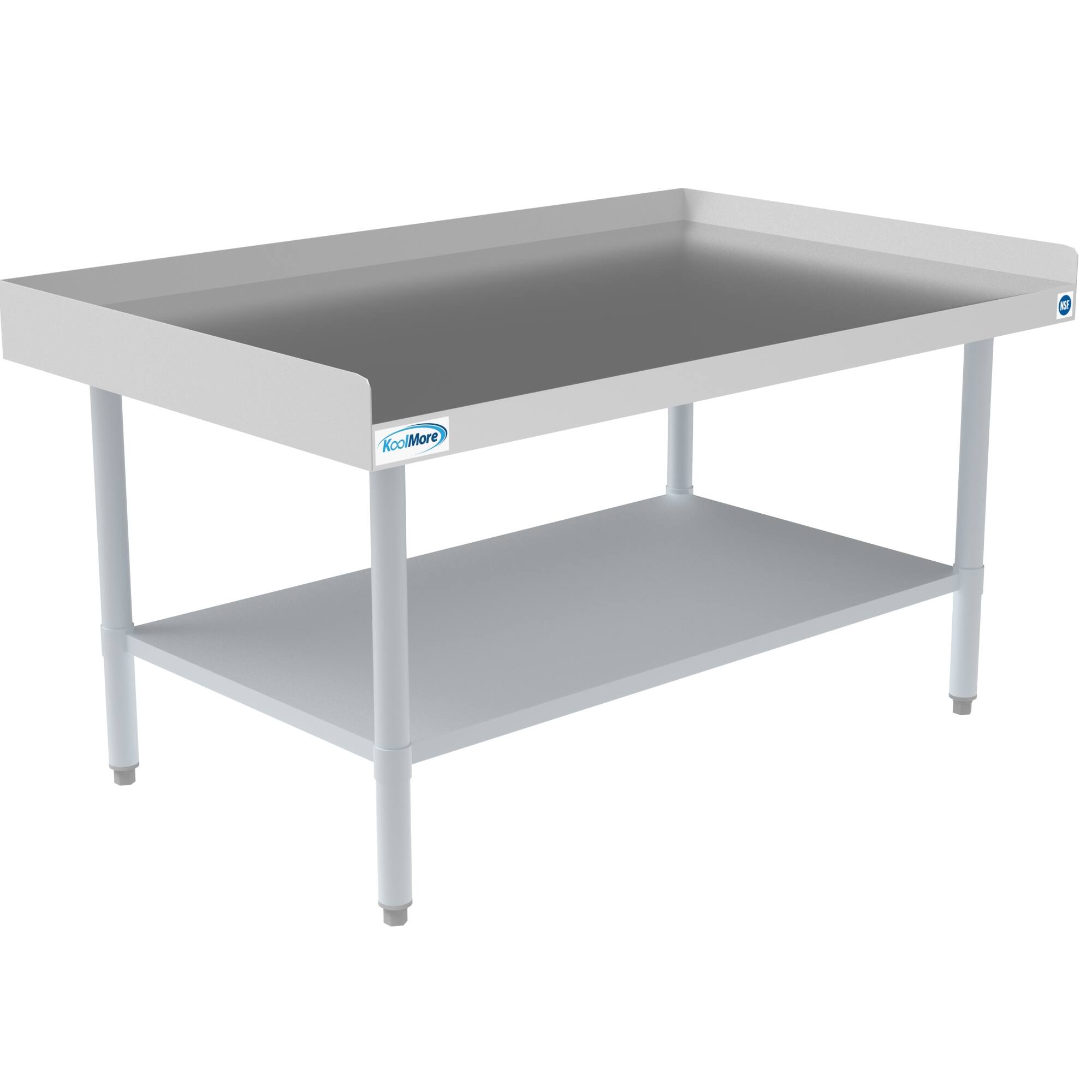 Left. Koolmore - 30" x 48" 16-Gauge Stainless Steel Equipment Stand with Galvanized Undershelf, EQT-163048. - Silver.