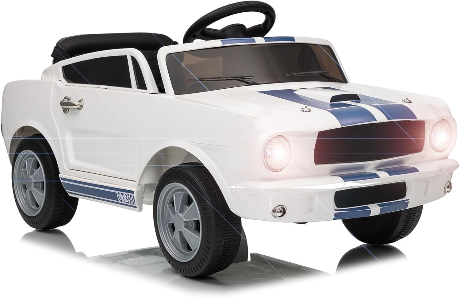 Homhougo - Licensed Shelby Kids Electric Vehicle | 12V Ride-On Toy with Remote Control | LED Lights, MP3, and Bluetooth price history on PriceWatchPro