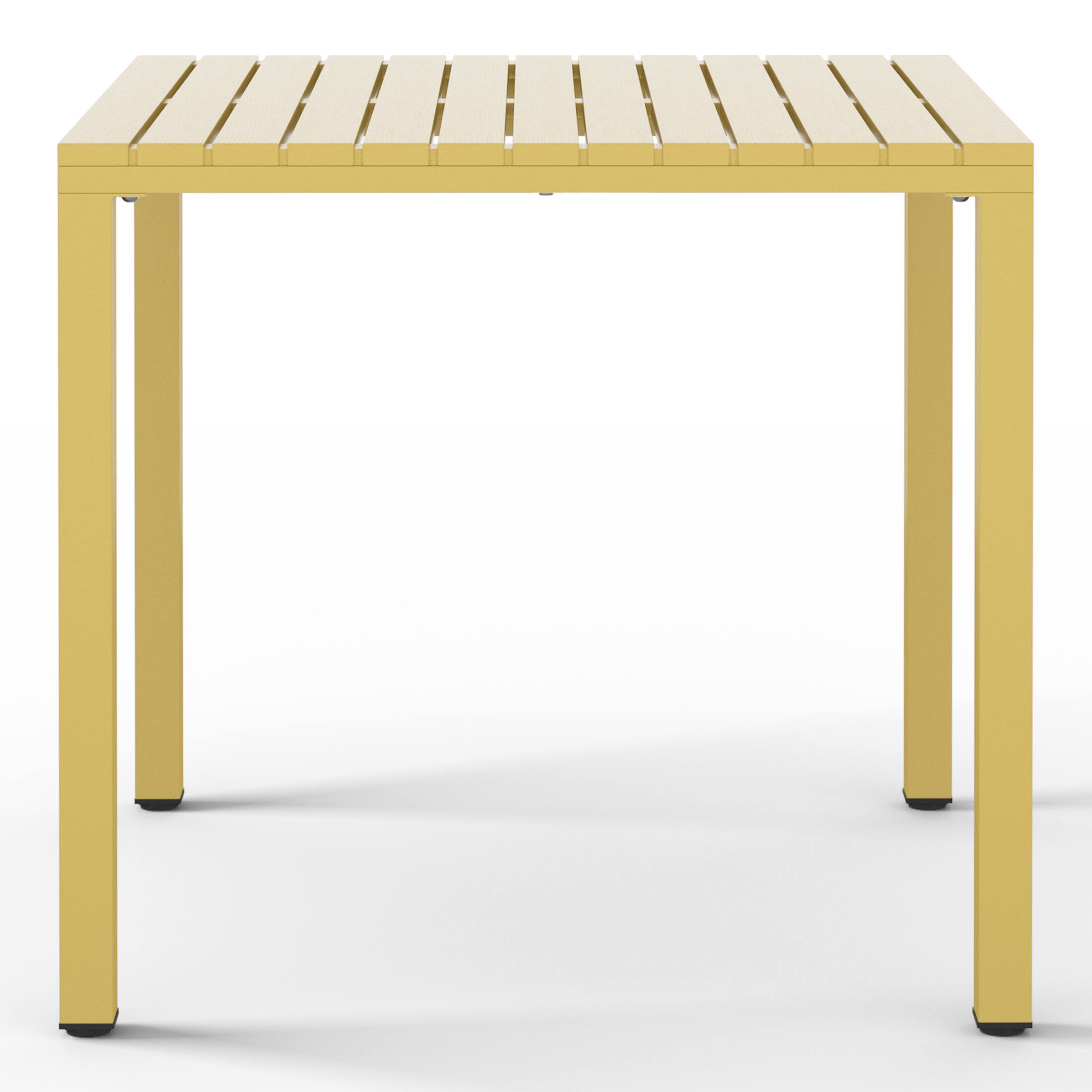 Alt View 1. WestinTrends - WestinTrends Playa 31.5" Iron Metal Frame Outdoor Square Patio Dining Table - Yellow.