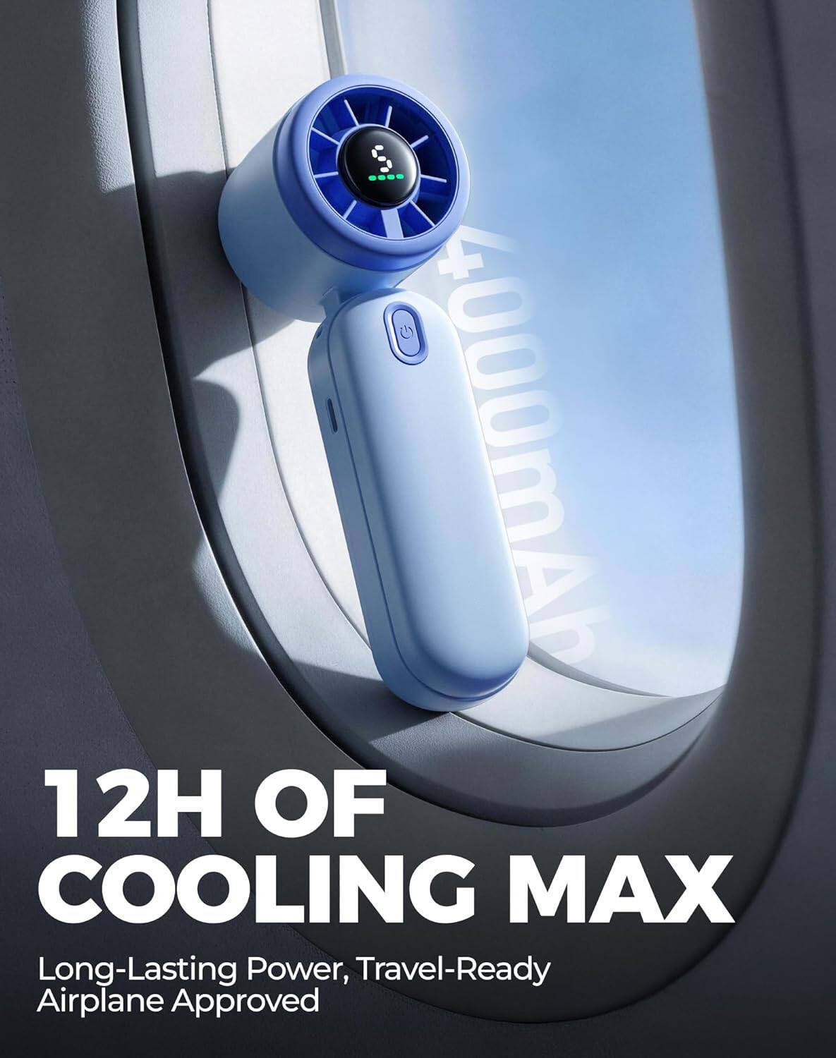 4000mAh 12H OF COOLING MAX Long-Lasting Power, Travel-Ready Airplane Approved