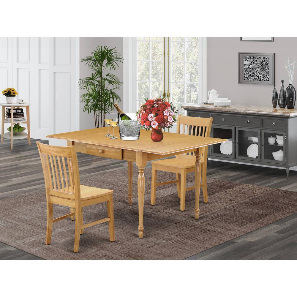 Left. East West Furniture - Dining Room Set Oak - Brown.