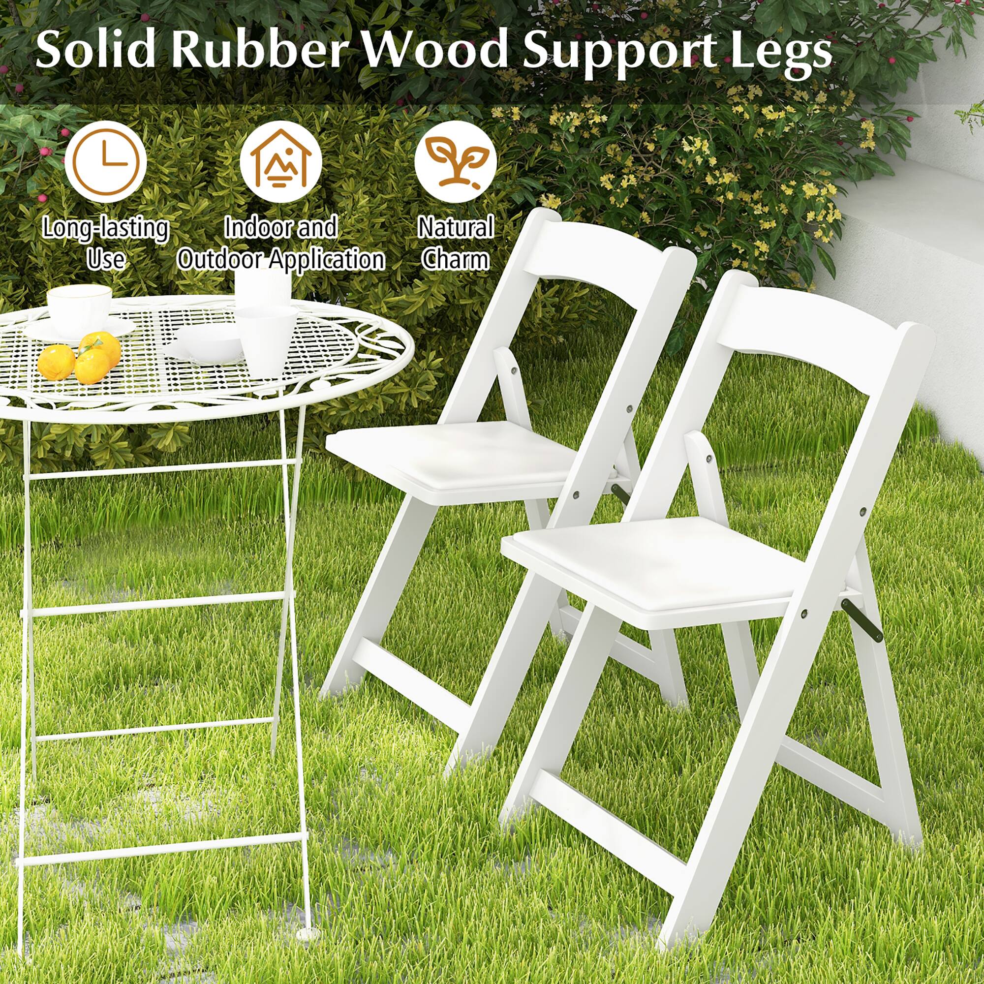 Solid Rubber Wood Support Legs

- Long-lasting Use
- Indoor and Outdoor Application
- Natural Charm