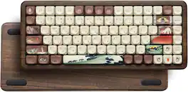 Womier - WD75 V2 Wood 75% Mechanical Keyboard Wireless Gaming Keyboard with QMK/VIA - Brown