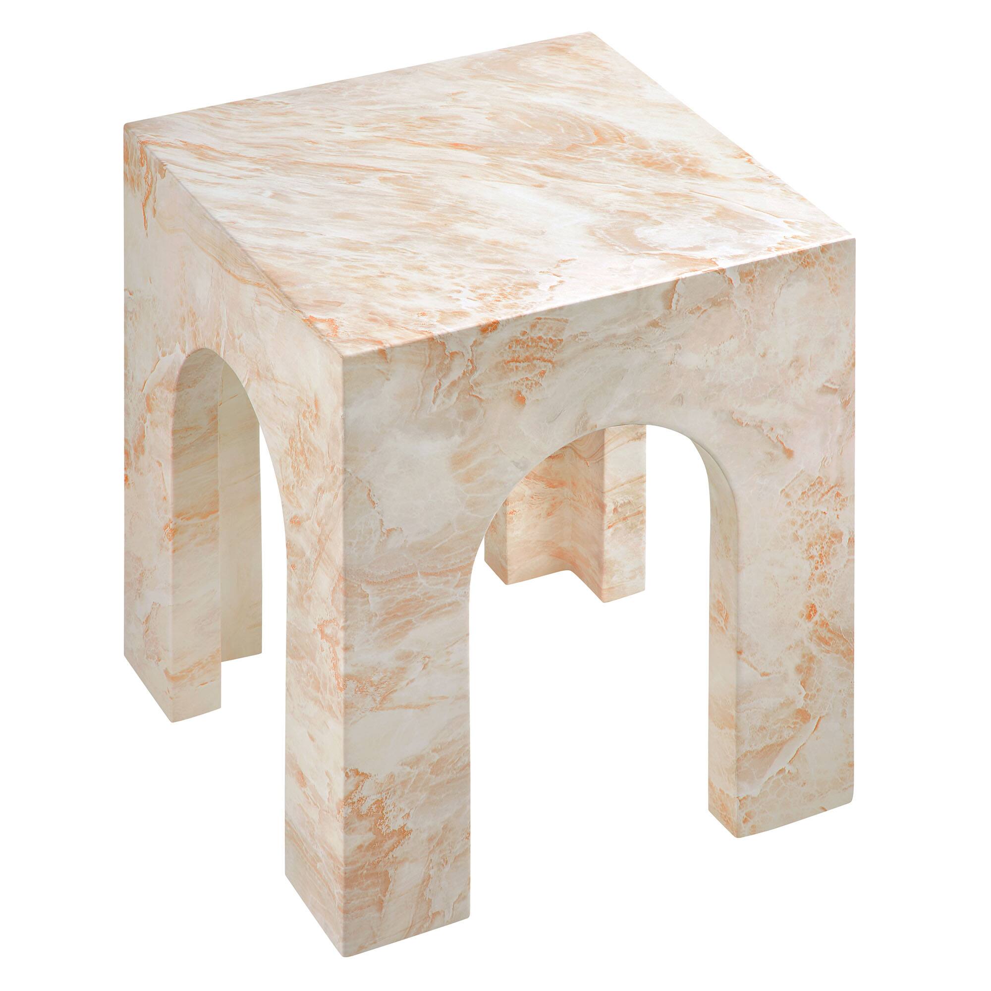 Alt View 6. Modway - Valen Square Indoor - Outdoor Patio Arched Concrete Side Table by Modway - Honey Onyx.
