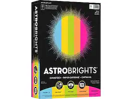 Astrobrights - 65 lb. Cardstock Paper, 8.5" x 11", 250 Sheets/Pack - Bright Assortment