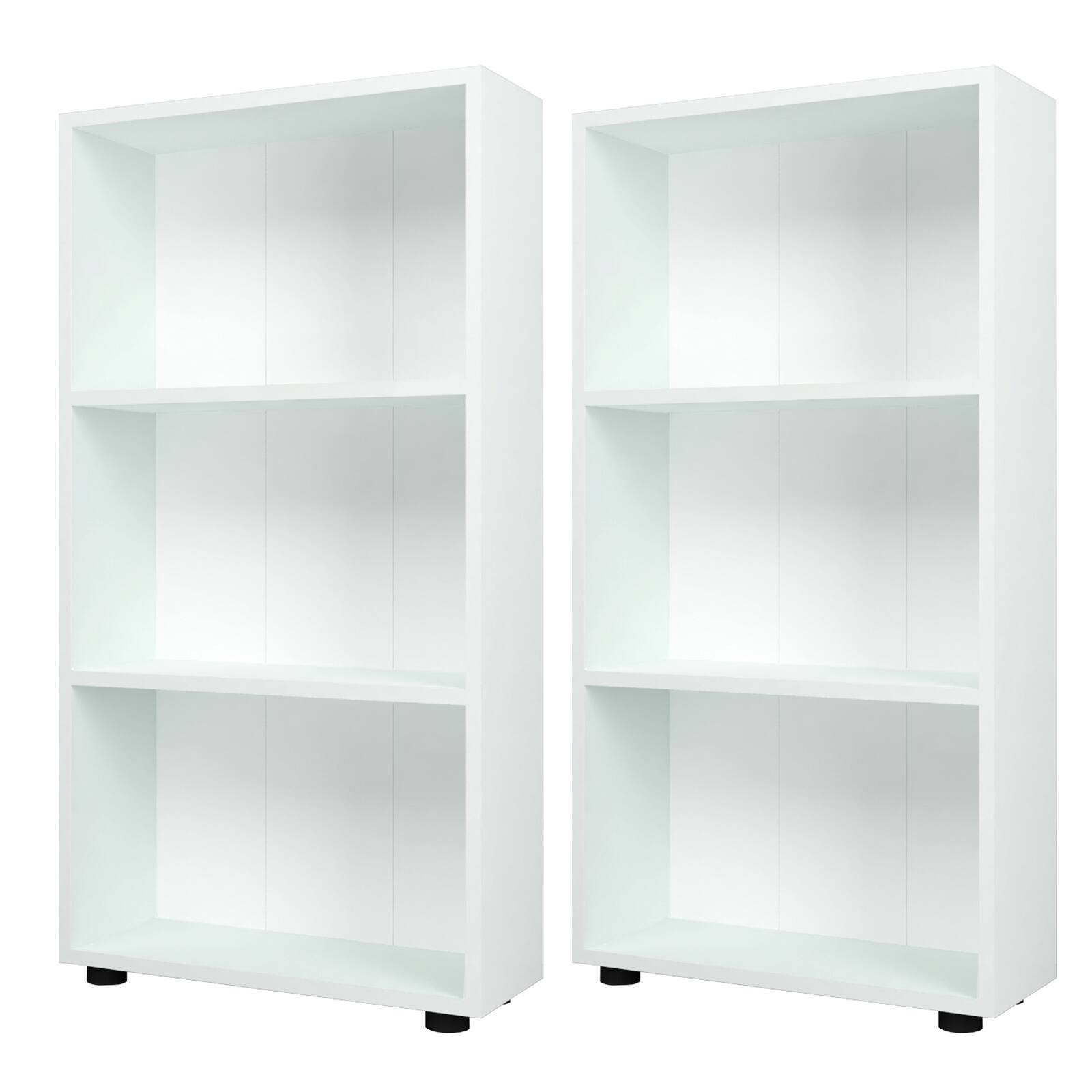 Gymax - 2PCS Bookshelf 3-Tier Bookcase w/Anti-Tipping Kit for Living Room Home Office - White price history on PriceWatchPro