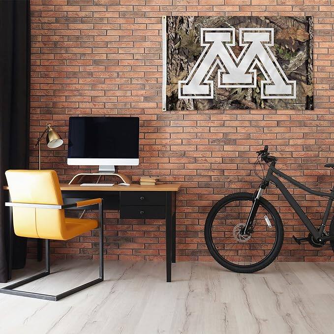 Alt View 1. Rico Industries - Minnesota Golden Gophers Bold Mossy Oak Camo Design 3x5 Indoor/Outdoor Banner Flag - Multi.