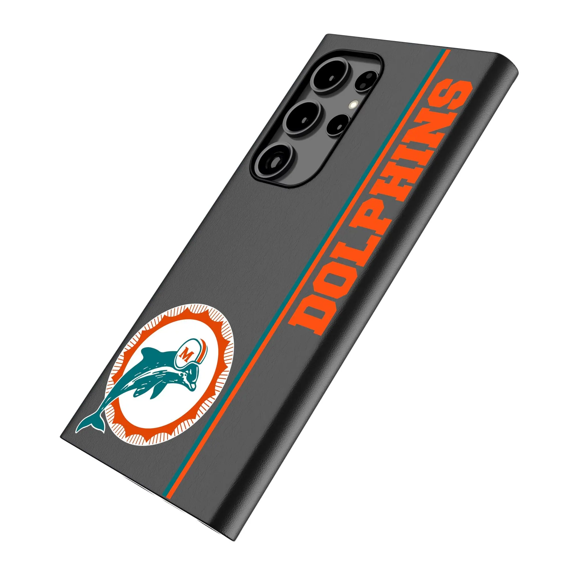 Alt View 1. Keyscaper - Miami Dolphins Galaxy Magnetic Bump Case - S24 - Black.