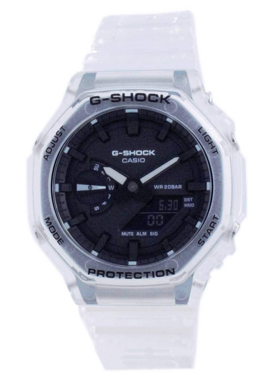 Casio - G-Shock Skeleton Transparent Diver's Analog Digital Quartz GA-2100SKE-7A GA2100SKE-7 200M Men's Watch - Black