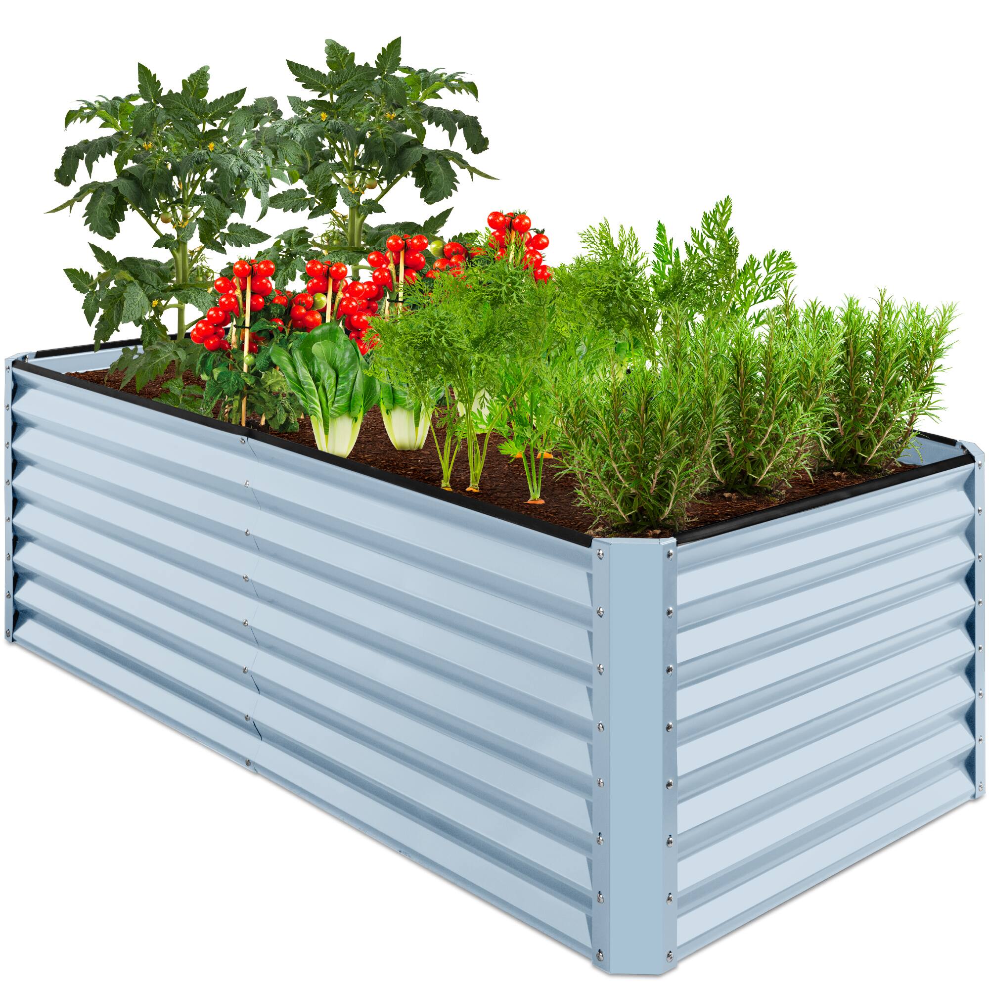 Best Choice Products - 6x3x2ft Outdoor Metal Raised Garden Bed, Planter Box for Vegetables, Flowers, Herbs - Mist Blue price history on PriceWatchPro