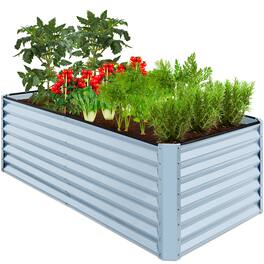 Best Choice Products - 6x3x2ft Outdoor Metal Raised Garden Bed for Vegetables Flowers Herbs - Mist Blue