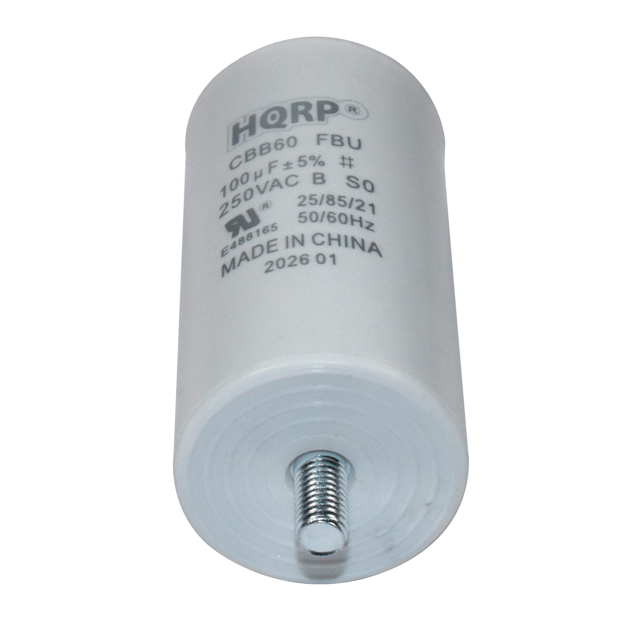 HQRP  
CBB60  
100µF ±5%  
250VAC  
25/85/21  
50/60Hz  
MADE IN CHINA  
E488165  
2026 01  

FBU  
#  
B  
SO