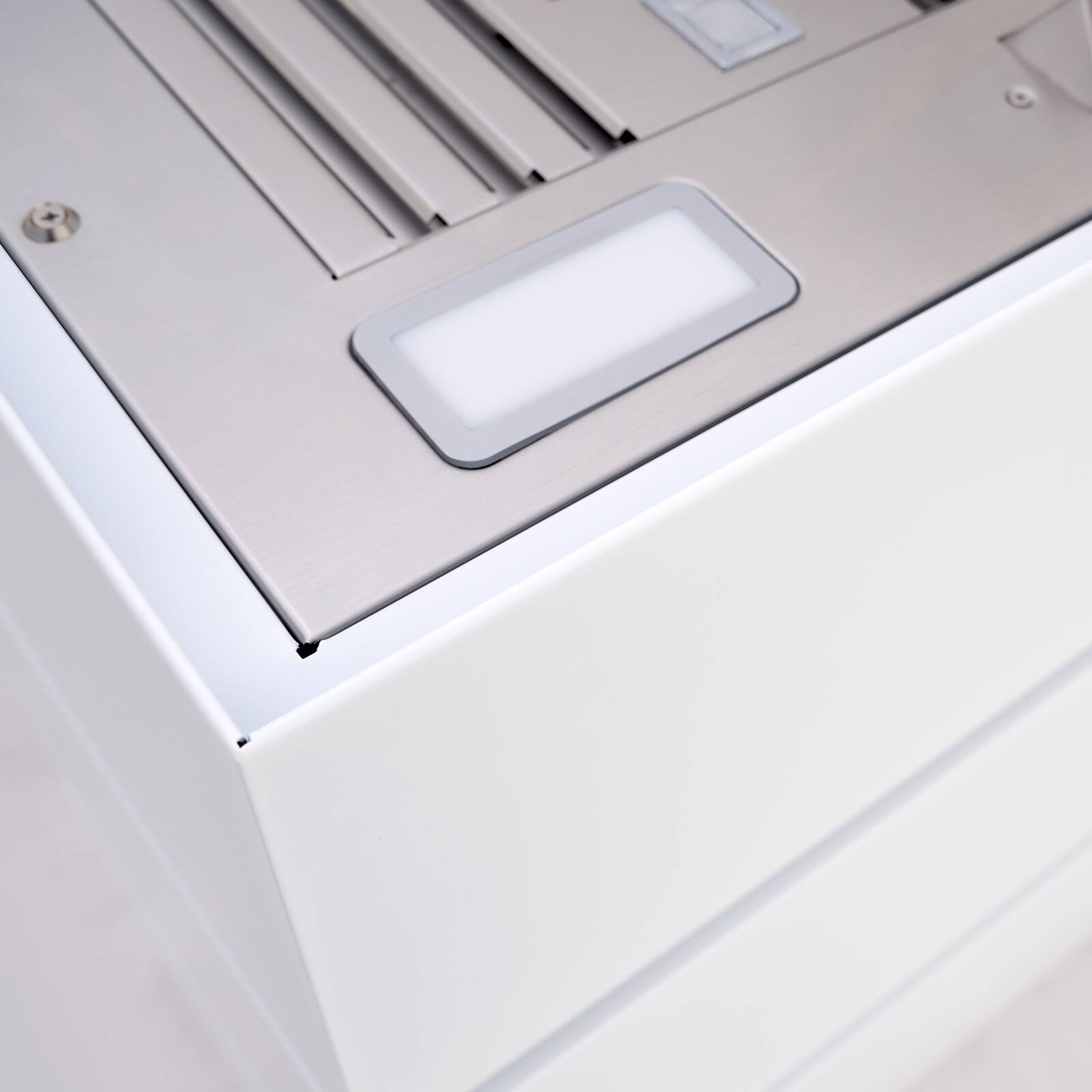 Back. Akicon - Akicon 30" Stainless Steel Wall Mount Range Hood, 3 Stacks Kitchen Hood with 600 CFM Vent Motor - White.