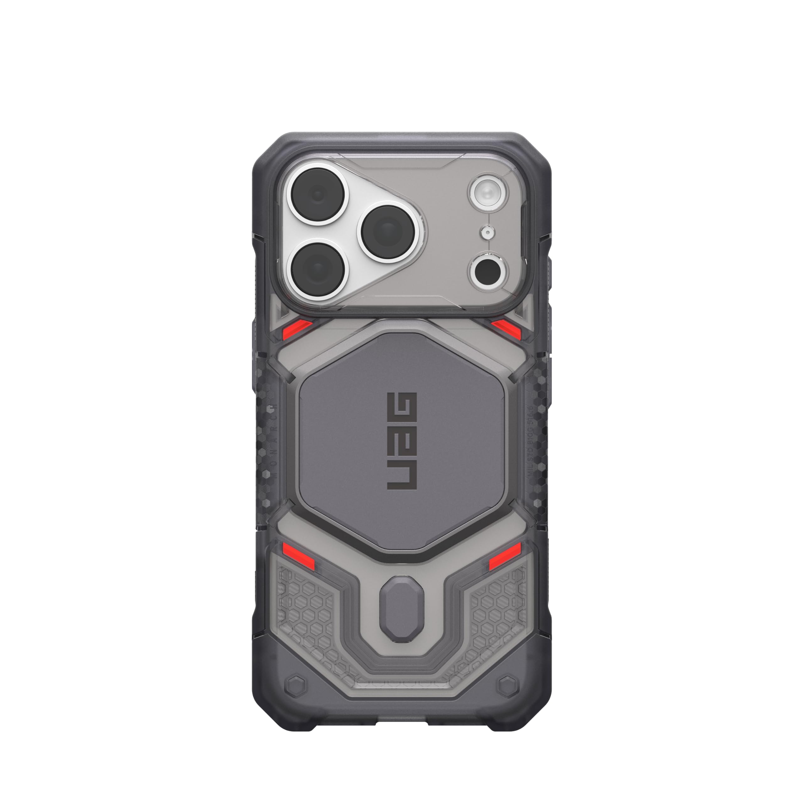 Alt View 2. UAG - iPhone 18 Pro Case/iPhone 17 Pro Case with MagSafe, Translucent, Monarch Pro - VEIL Ash.