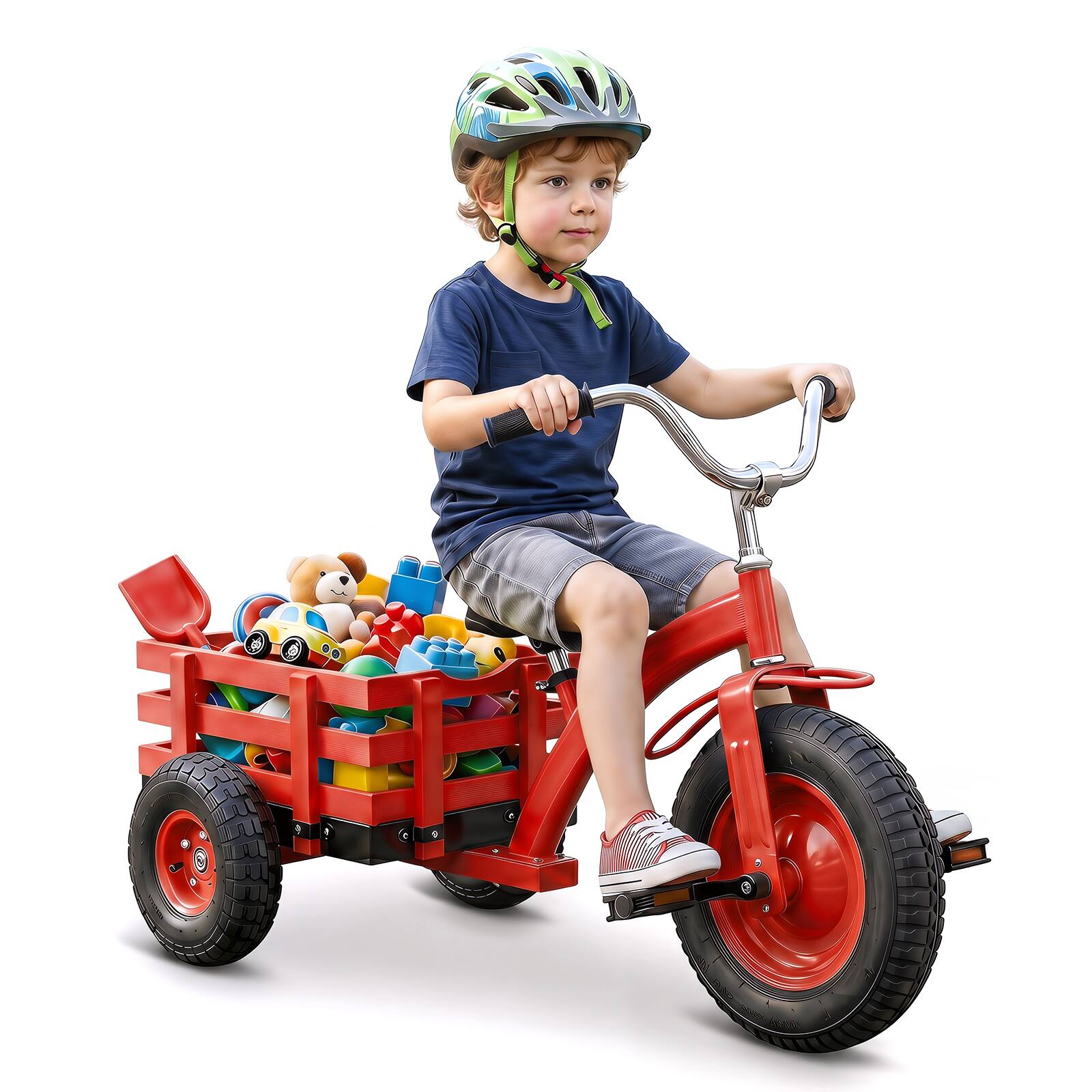 Alt View 9. Costway - Costway Kids Tricycle with Storage Basket 15" Inflatable Rubber Tires Adjustable Handlebar - Red.