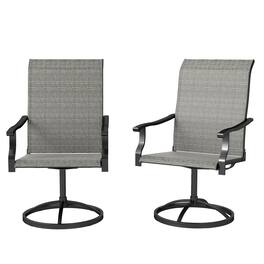 Outsunny - Swivel Chairs Set of 2, High Back Patio Dining Chairs with All-Weather Mesh for Backyard, Lawn - Gray