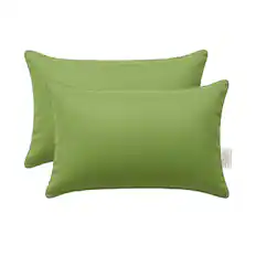 Front. LuXeo - 2-Pack Indoor-Outdoor Throw Pillow/ Size:14" x 20" - Green.