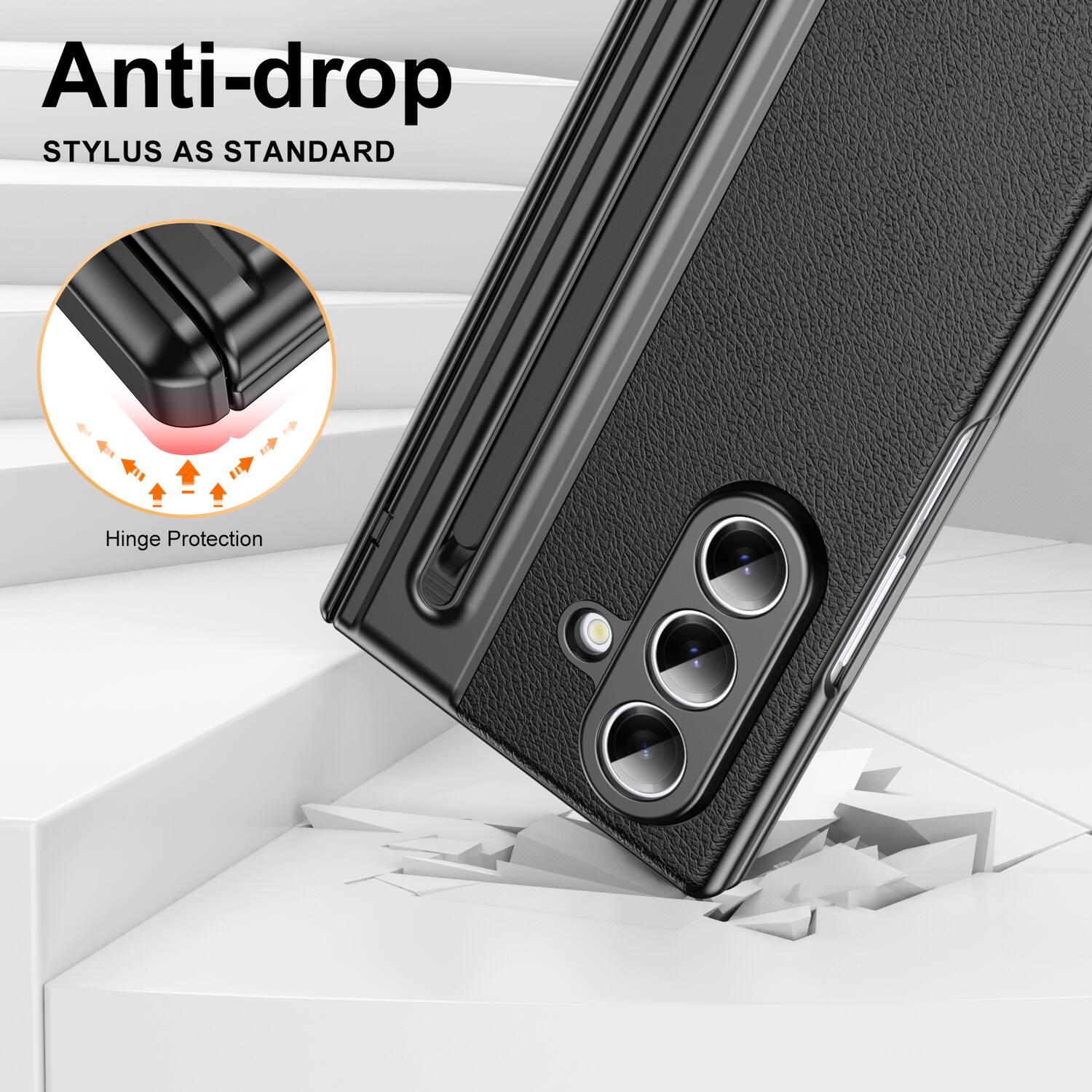 Anti-drop  
STYLUS AS STANDARD  
Hinge Protection