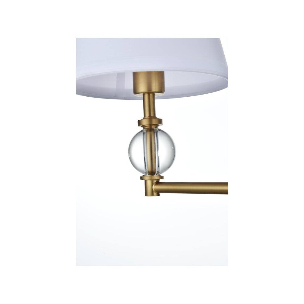 Alt View 1. Living District - Bethany 17 inch Wall Sconce in Satin Gold - Satin Gold And White.