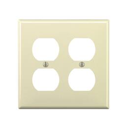 Leviton - 2 gang Nylon Duplex Wall Plate 1 pk - Light Almond