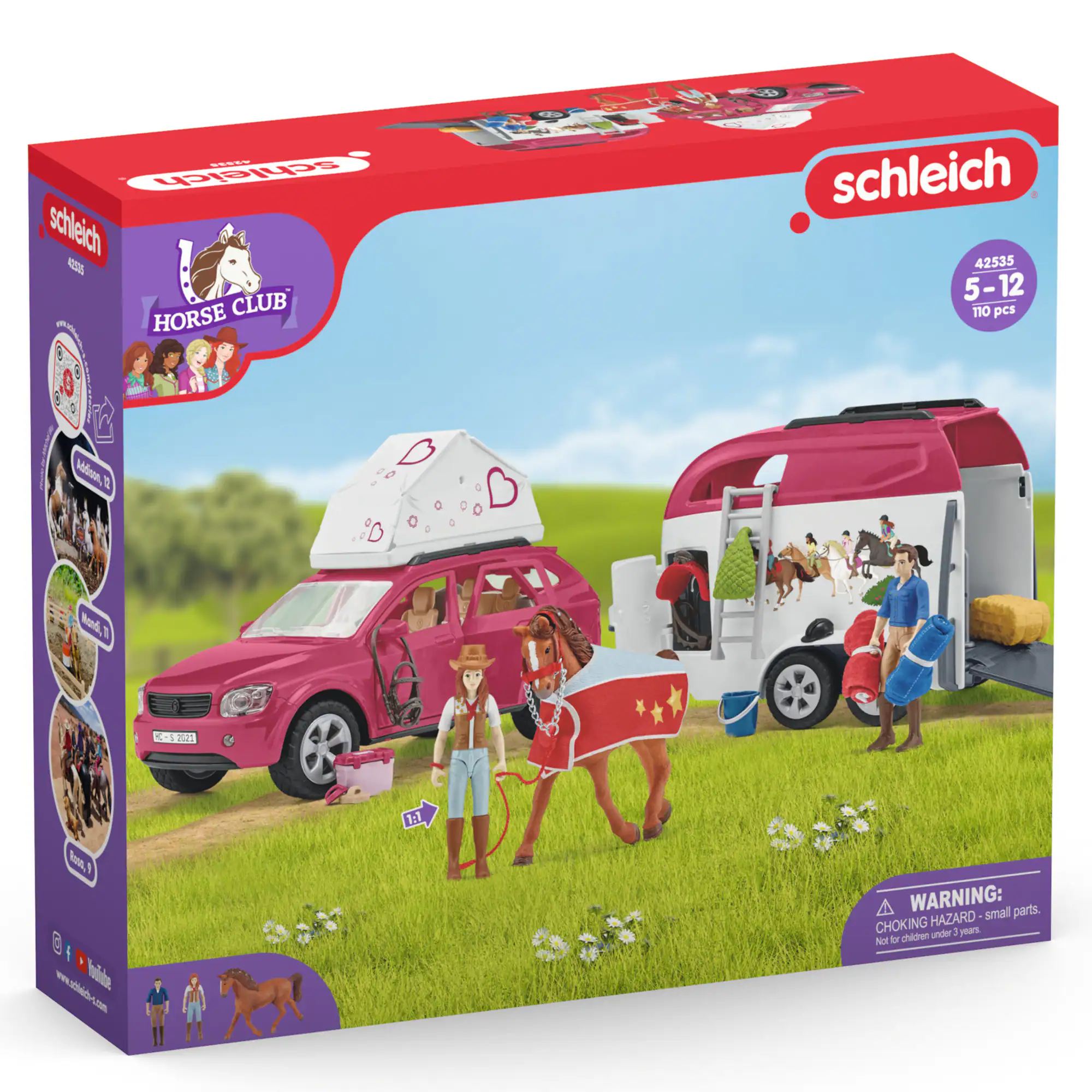| schlcich schleich - CLUB d | 2 HORSE ! i 0 I I schleich 42535 5-12 110 pcs Mdon O Rand 1 - 12.21 1.1 1 e 1 - hudide [www.stled.com](http://www.stled.com) LO WARNING: parts. HAZARD small CHOKING under 3 years Not for children