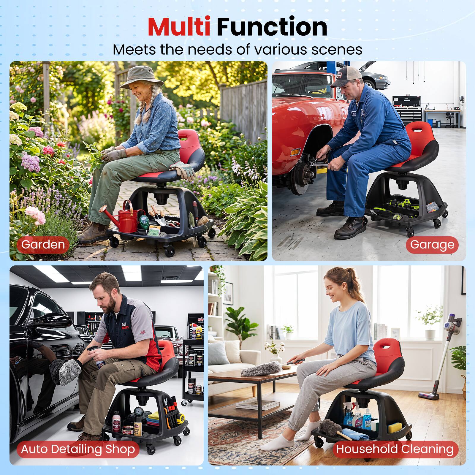 Multi Function  
Meets the needs of various scenes  

Garden  
Garage  
Auto Detailing Shop  
Household Cleaning
