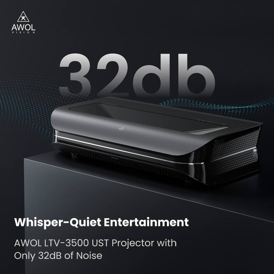 Awoll AWOL Vision Aetherion Pro 4K UST Triple Laser Projector, 2600 ISO ...
