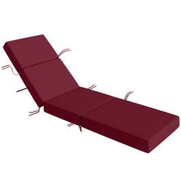 Outsunny - Lounge Cushion, 4" Thick Outdoor Lounge Chair Cushion with Ties for Patio - Red