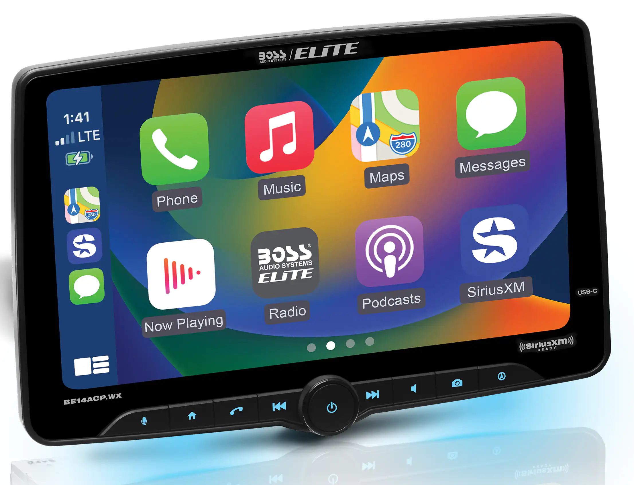 BOSS Audio - BOSS Elite Single-DIN Car Stereo Wireless Apple CarPlay Android Auto, 14-Inch Floating Touchscreen, Sirius XM-Ready - Black