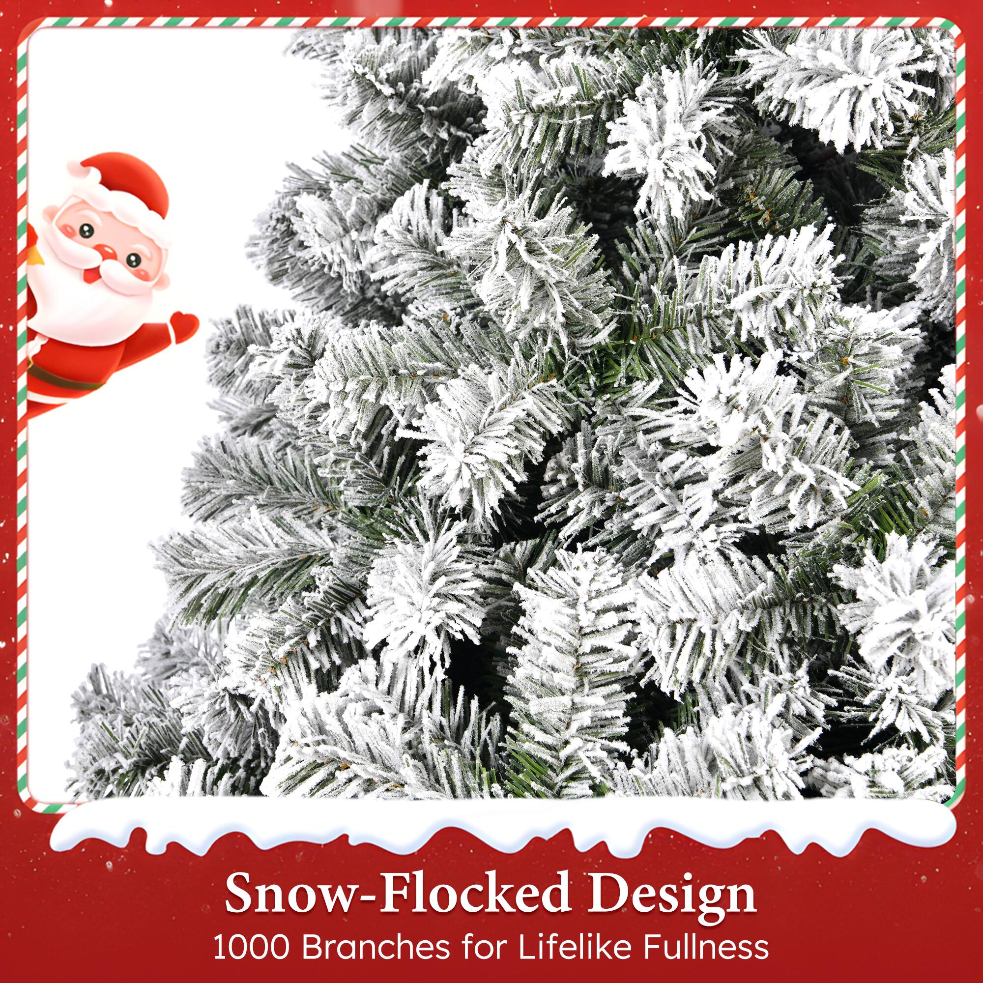 Snow-Flocked Design  
1000 Branches for Lifelike Fullness