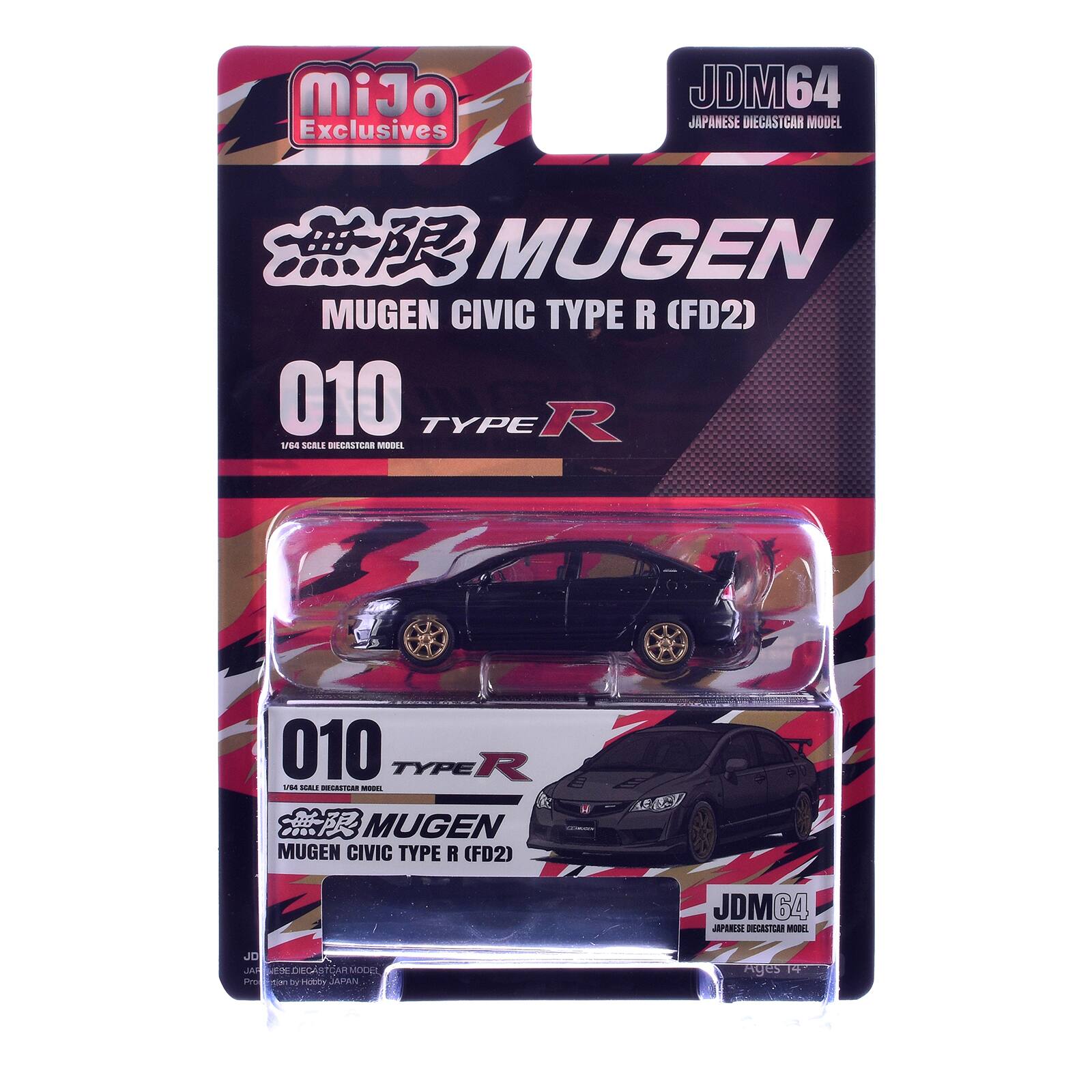 MiJo Exclusives JDM64 64 JAPANESE DIECAST CAR MODEL MUGEN MUGEN CIVIC TYPE R (FD2) 010 TYPE R - .
