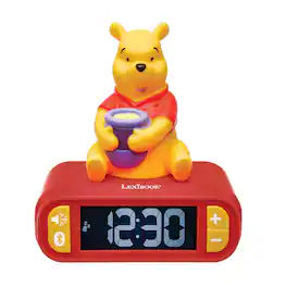 Lexibook - Digital alarm clock and Bluetooth speaker with Winnie The Pooh nightlight and sound effects - Red