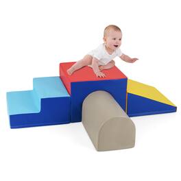 Costway - Kids Climb and Crawl Activity Playset Blocks w/ Waterproof PU Cover EPE Foam - Multicolor