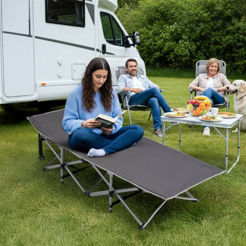 Alt View 8. Winado - Portable Folding Camping Cot Bed with Soft Pad for Outdoor Adults Sleeping Bed - Gray.