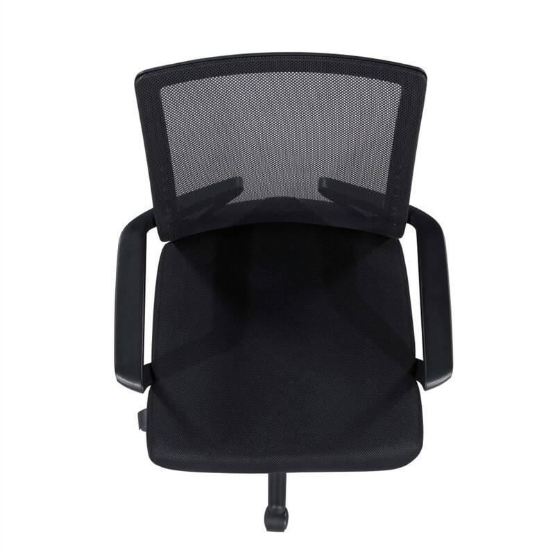 Alt View 2. HTUTWOO - Height Adjustable Office Task Chair, Breathable Mesh Backrest Ergonomic Mid-Back Chair,High-Density Foam Seat,Metal Base - Black.