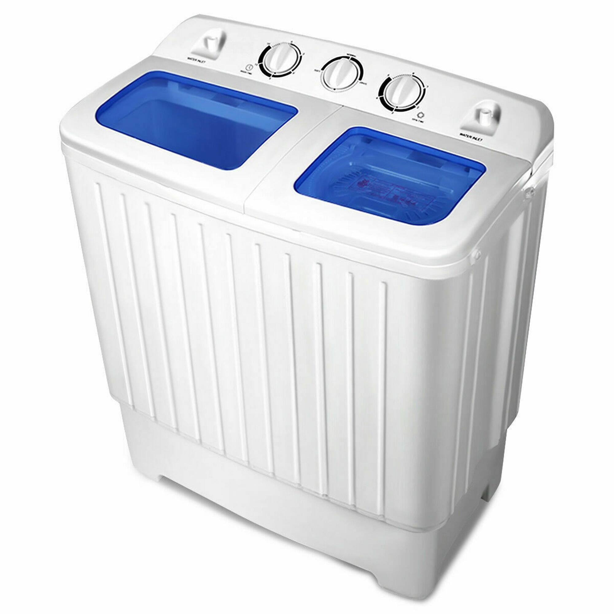 Alt View 3. Gymax - Gymax Compact Portable Washing Machine Twin Tub 20 lbs Washer Spinner Home Dorm - Blue,White.