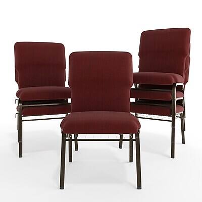 Alt View 8. Flash Furniture - Flash Furniture Advantage Church Chair, Maroon (EPCHT104) - Maroon Fabric/Gold Vein Frame.