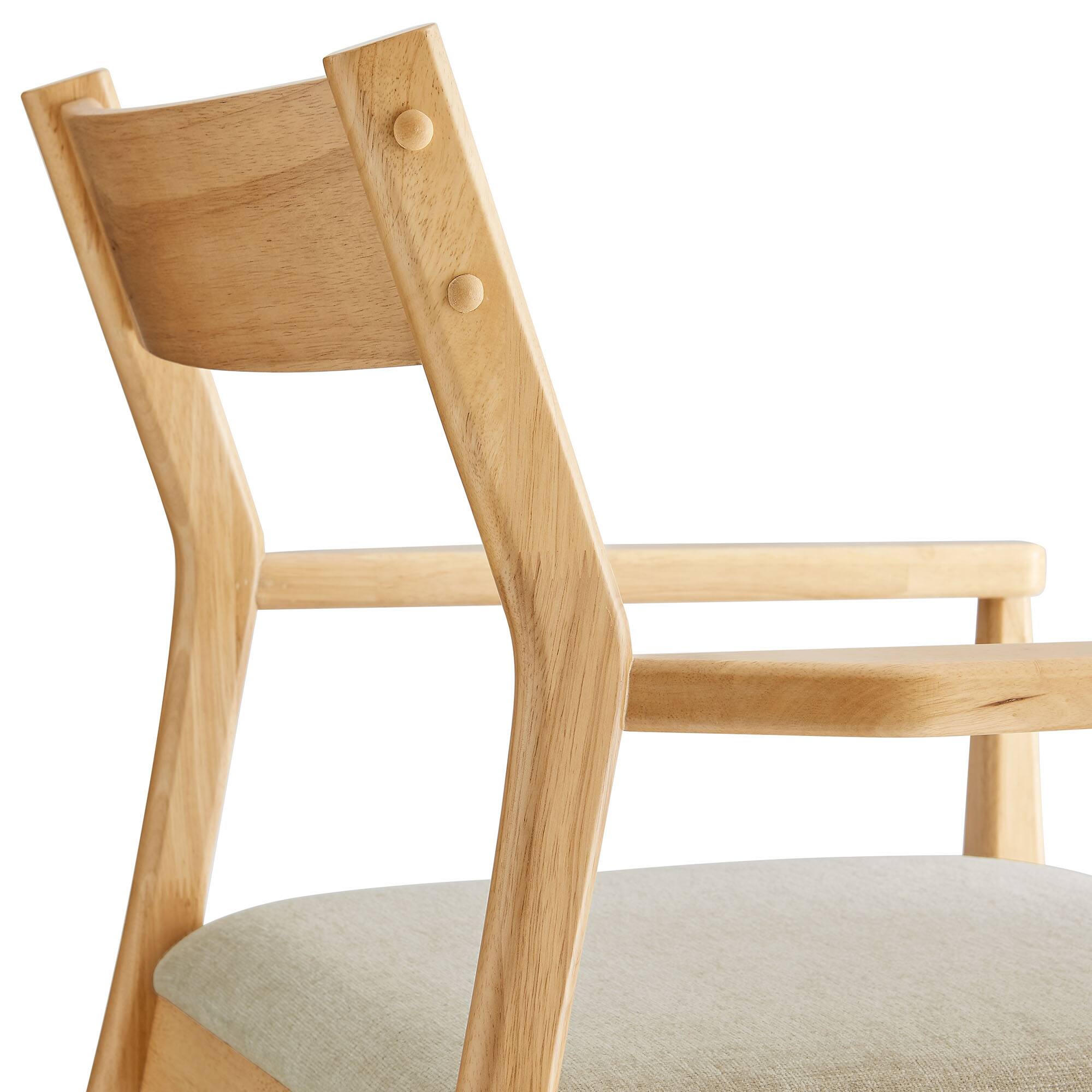 Alt View 6. Modway - Solara Dining Armchairs Set of 2 - Natural Heathered Weave Beige.